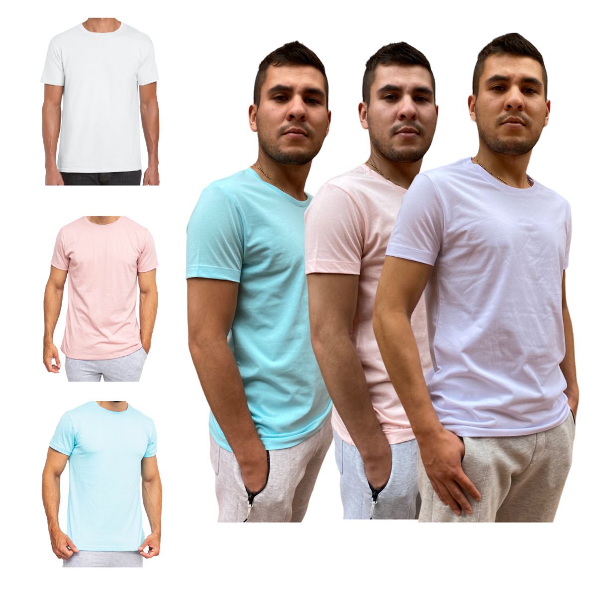 ELEMENTAL STORE - Camisetas para hombre en algodón 100% x 3 unidades.