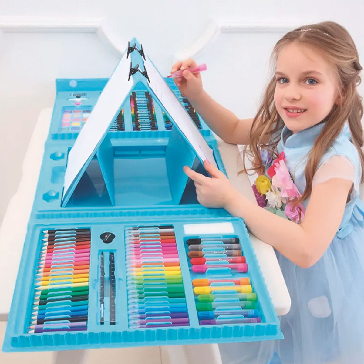 ENFANT'ASY - Set Kit De Arte Dibujo Colores Para Niños Maleta X208 Piezas-