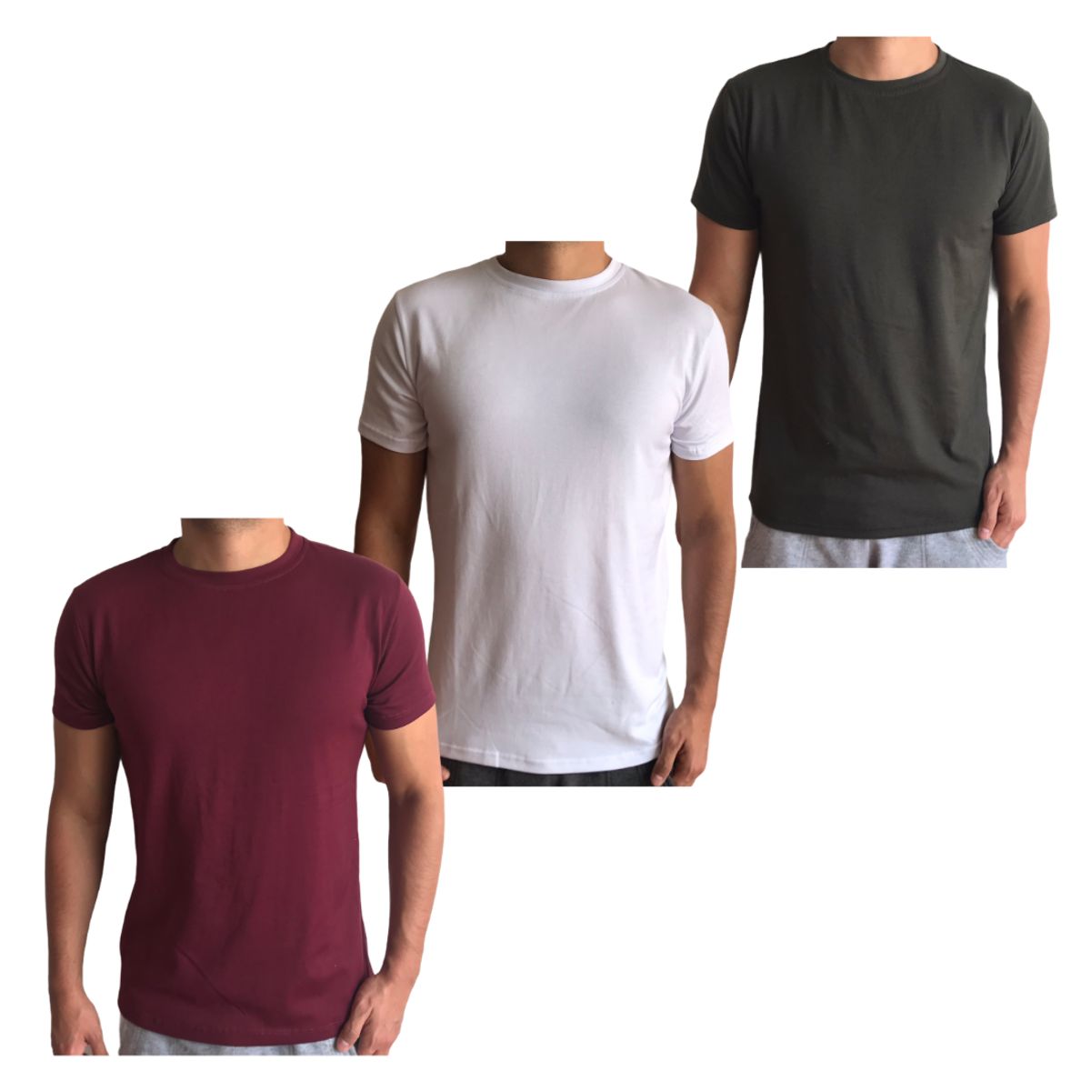 ELEMENTAL STORE - Camisetas para hombre en algodón 100% x 3 unidades.