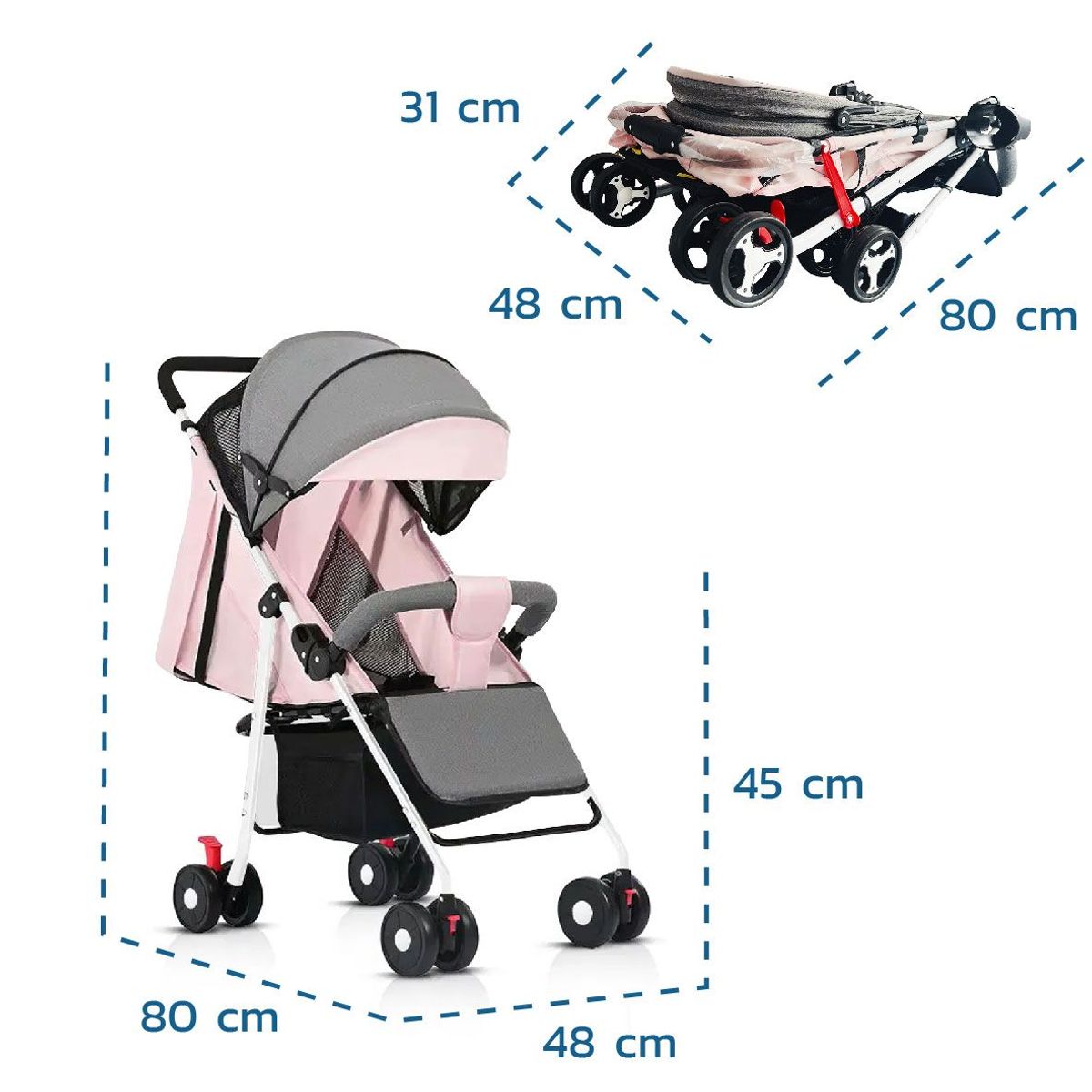 ENFANT'ASY - Coche Paseador Reversible Bebe Tipo Maleta Ligero Resistente
