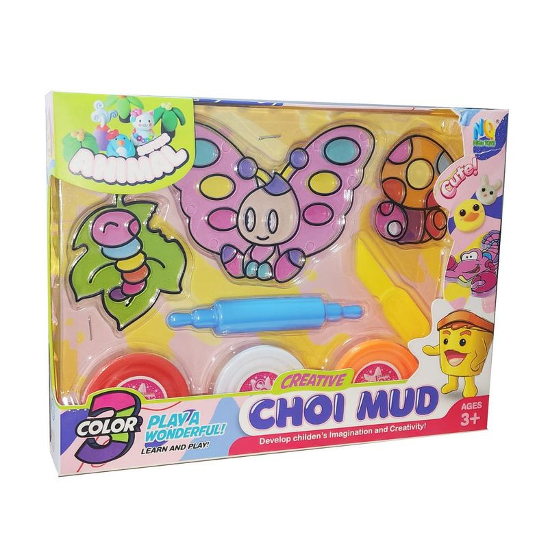 GENERICO - Set  Kit Figura Mariposa Oruga Plastilina Juguete