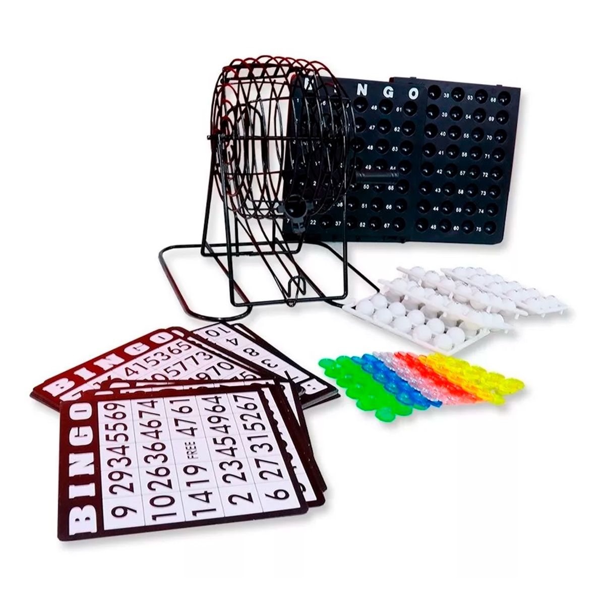 GENERAC - Bingo Familiar Balotera Metalica Juego Mesa Tradicional.