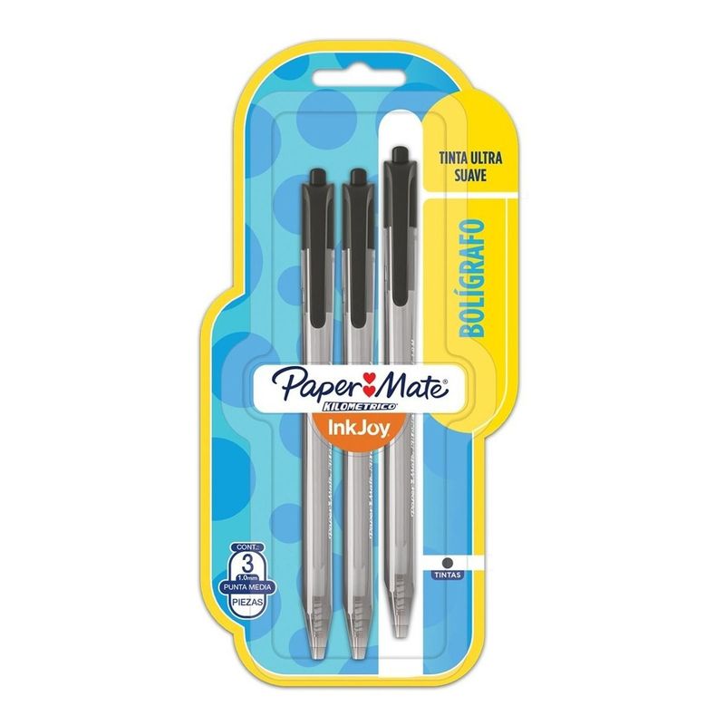 PAPER MATE - Set de Bolígrafos Paper Mate Kilométrico X3