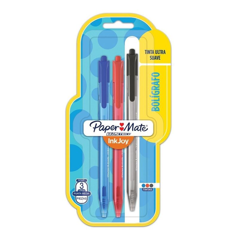 PAPER MATE - Set de Bolígrafos De Colores Paper Mate Kilométrico X3