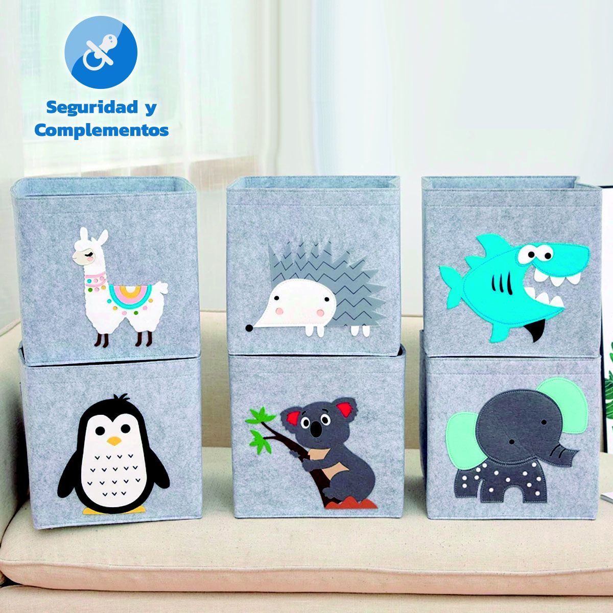 ENFANTASY - Caja Cesta Organizar Almacenar Juguetes Plegable En Fieltro Llama