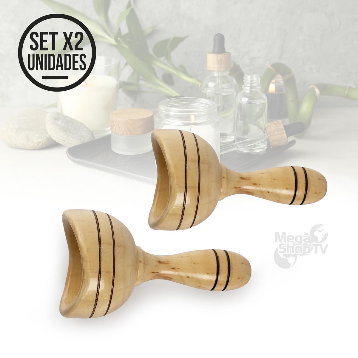 STYLE STARS - Kit X 2 Copa sueca en madera para maderoterapia