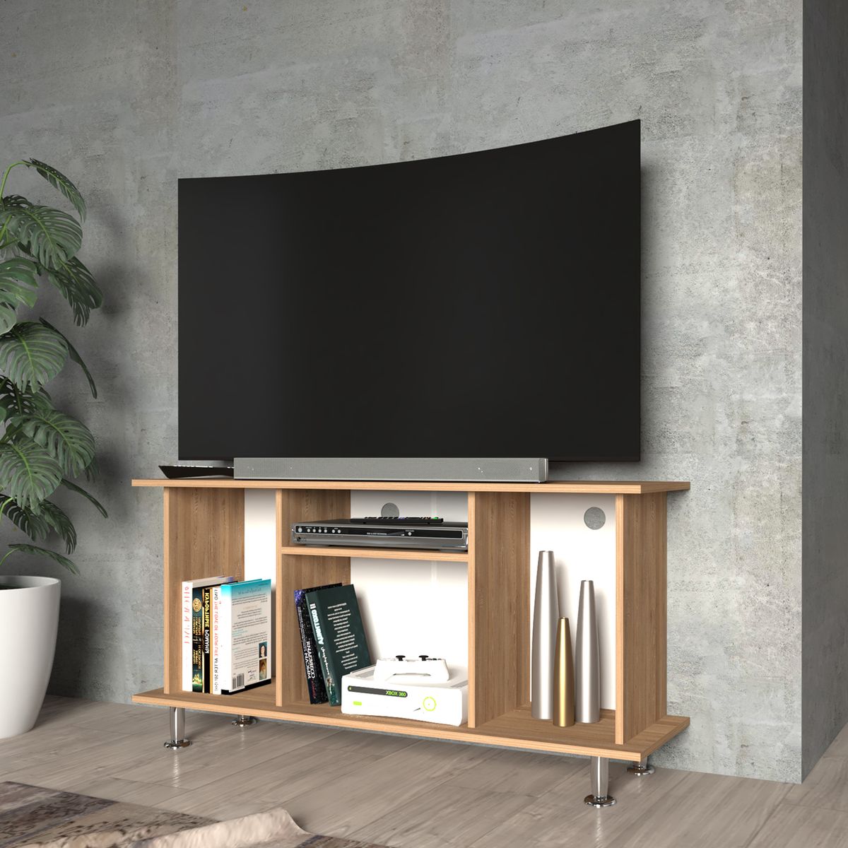INVAL - MESA TV/VIDEO 42" 35x120x61CM INVAL  MTV5219 AMARETO