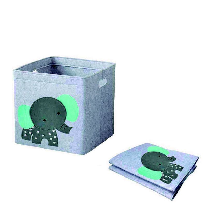 ENFANT'ASY - Caja Cesta Organizar Almacenar Juguetes Plegable En Fieltro Elefante