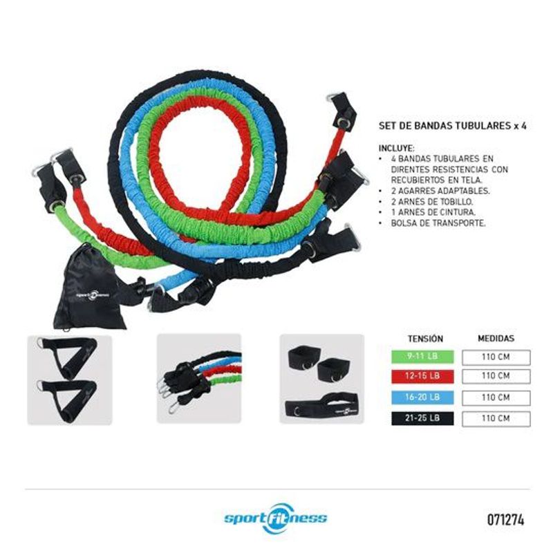 SPORT FITNESS - Bandas Isotension Jgo X 4 Sport