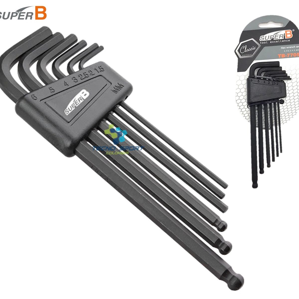 SUPER B - Herramienta Llave Hexagona Bicicleta Super B Tb-7705 6 Pzs