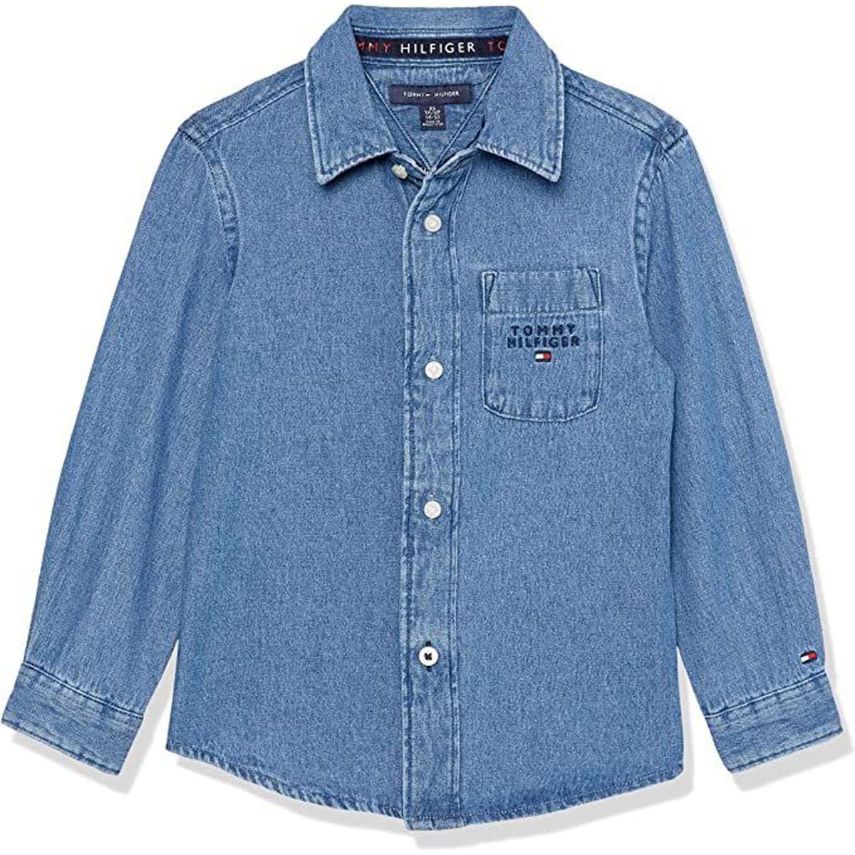 TOMMY HILFIGER - Camisa Niño De Cambray - Adaptive Azul Tommy Hilfiger