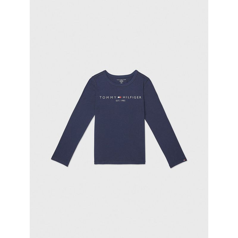 TOMMY HILFIGER - Camiseta De Manga Larga Con Logotipo Sensorial Niño Azul Oscuro Tommy Hilfiger