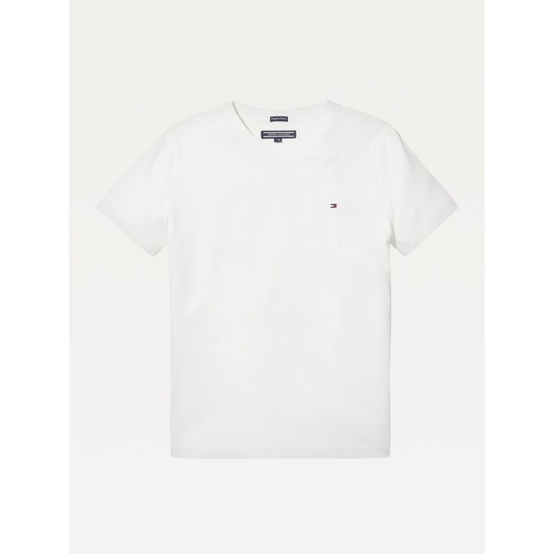 TOMMY HILFIGER - Camiseta Niño De Pico Y Algodón Orgánico Blanco Tommy Hilfiger