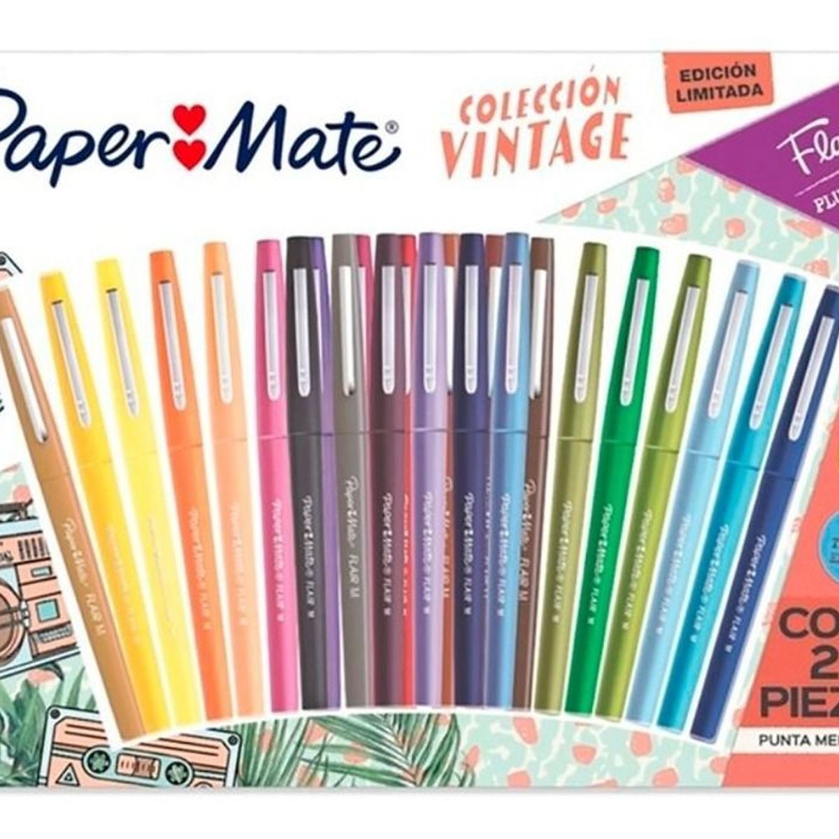 PAPER MATE - Marcadores Permanente Paper Mate Punta Media Vintage X24
