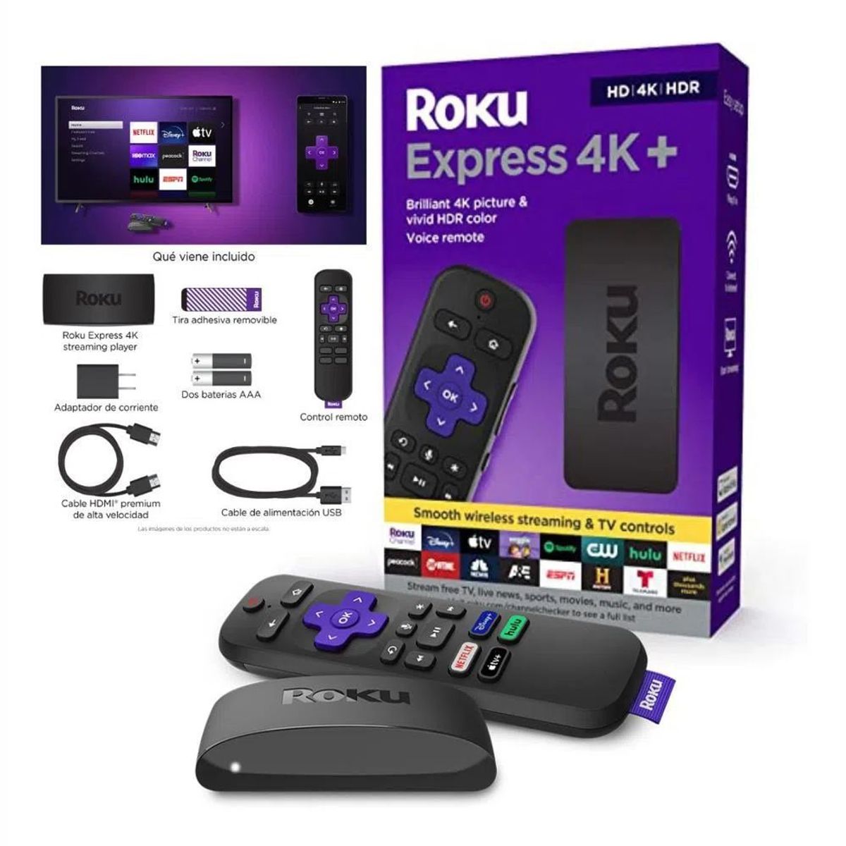 ROKU - Roku Express 4k+ Reproductor Ultima Versión Control Por Voz R3941r