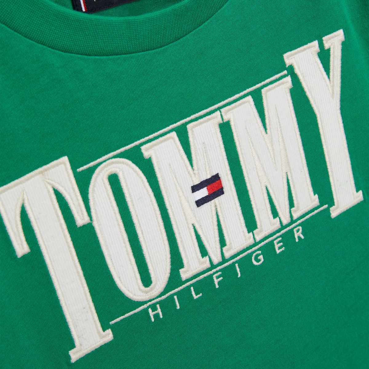 TOMMY HILFIGER - Camiseta Con Aplicación De Pana Niño Verde Tommy Hilfiger