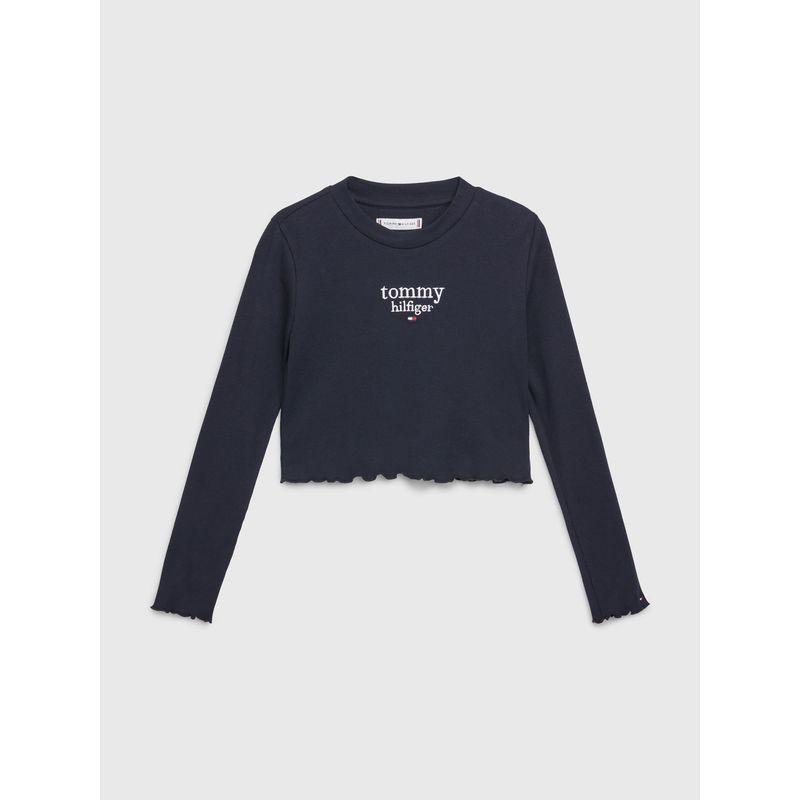 TOMMY HILFIGER - Camiseta De Manga Larga En Punto Elástico Para Niña Tommy Hilfiger