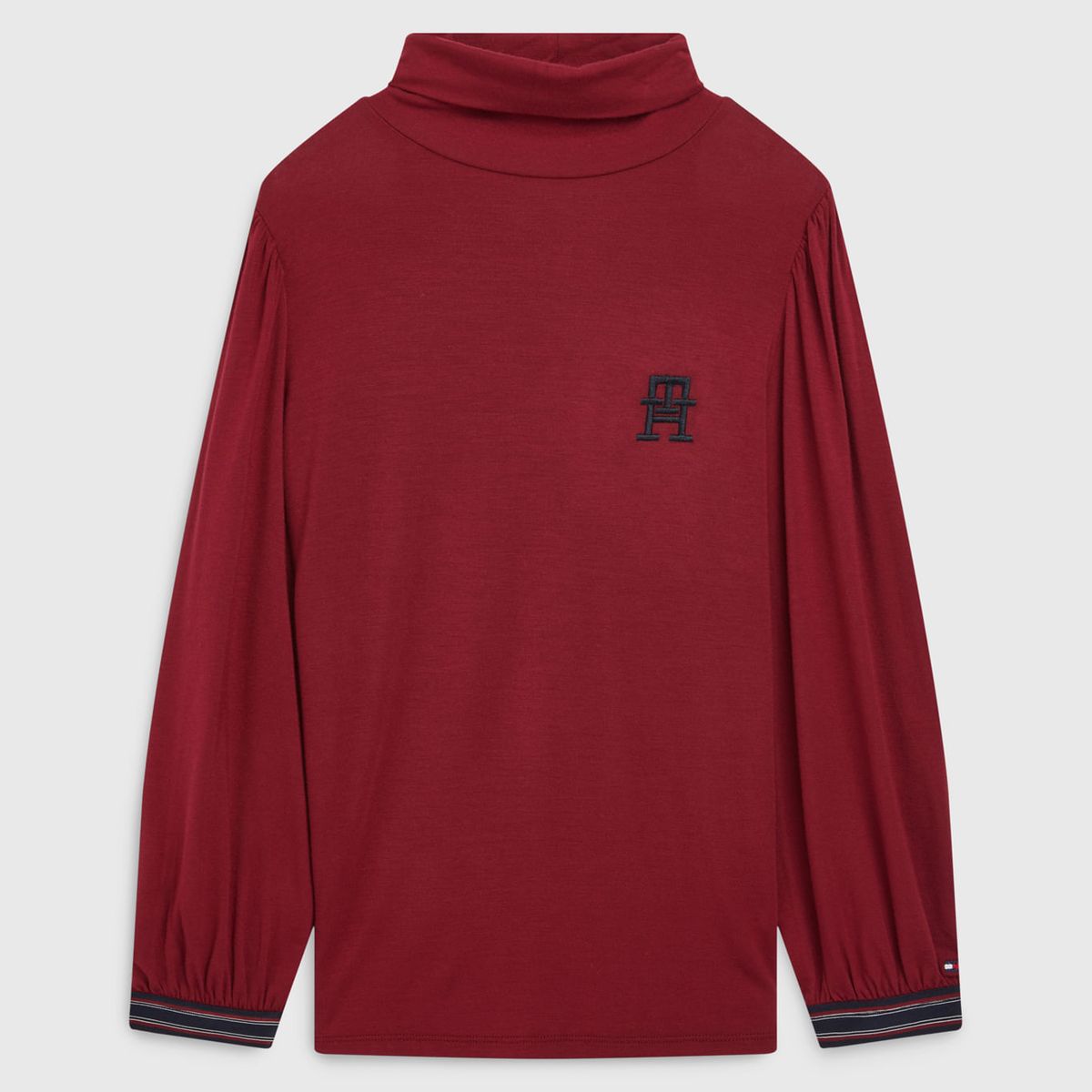 TOMMY HILFIGER - Camiseta De Cuello Cisne Con Monograma Niña Rojo Tommy Hilfiger