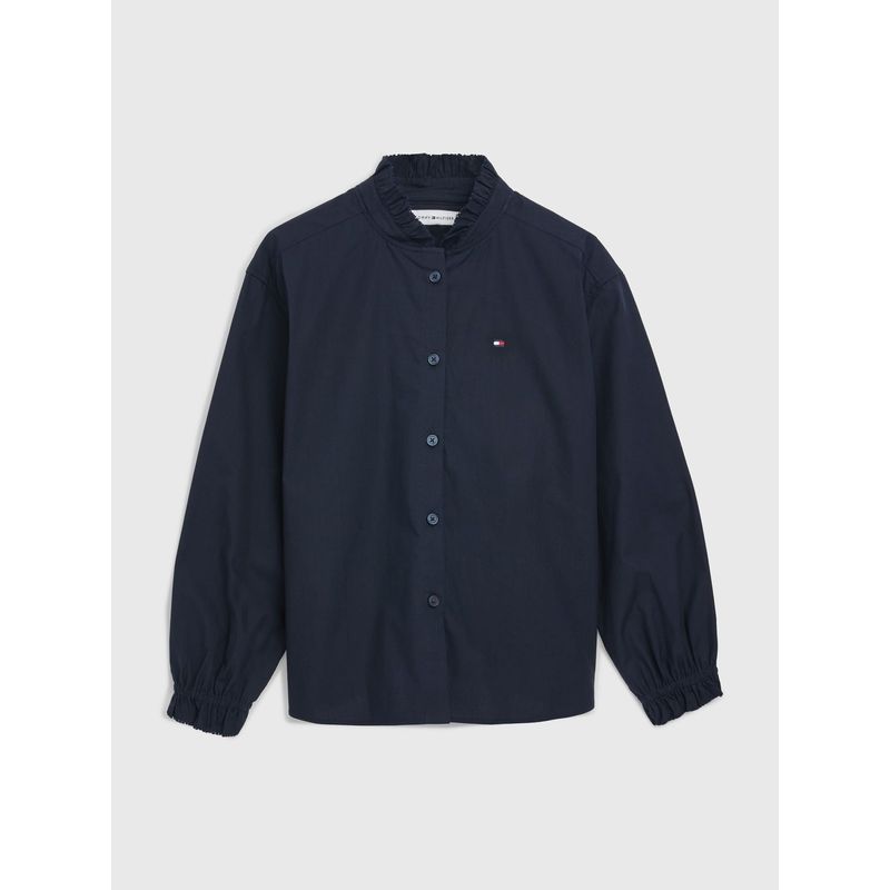 TOMMY HILFIGER - Camisa Niña Con Detalles De Volantes Azul Tommy Hilfiger