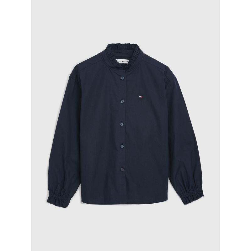 TOMMY HILFIGER - Camisa Niña Con Detalles De Volantes Azul Tommy Hilfiger