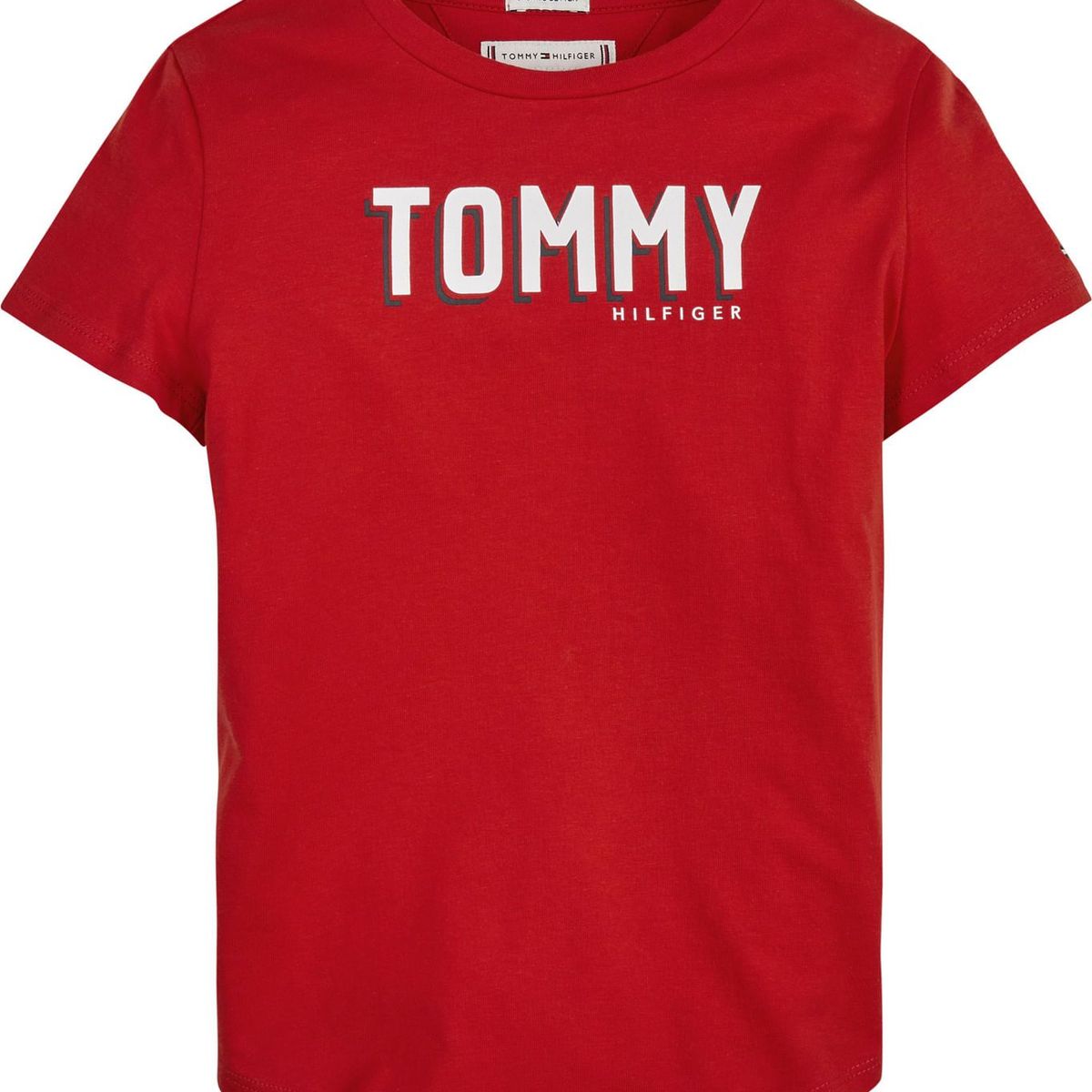TOMMY HILFIGER - Camiseta Niña Essential De Algodón Orgánico Rojo Tommy Hilfiger