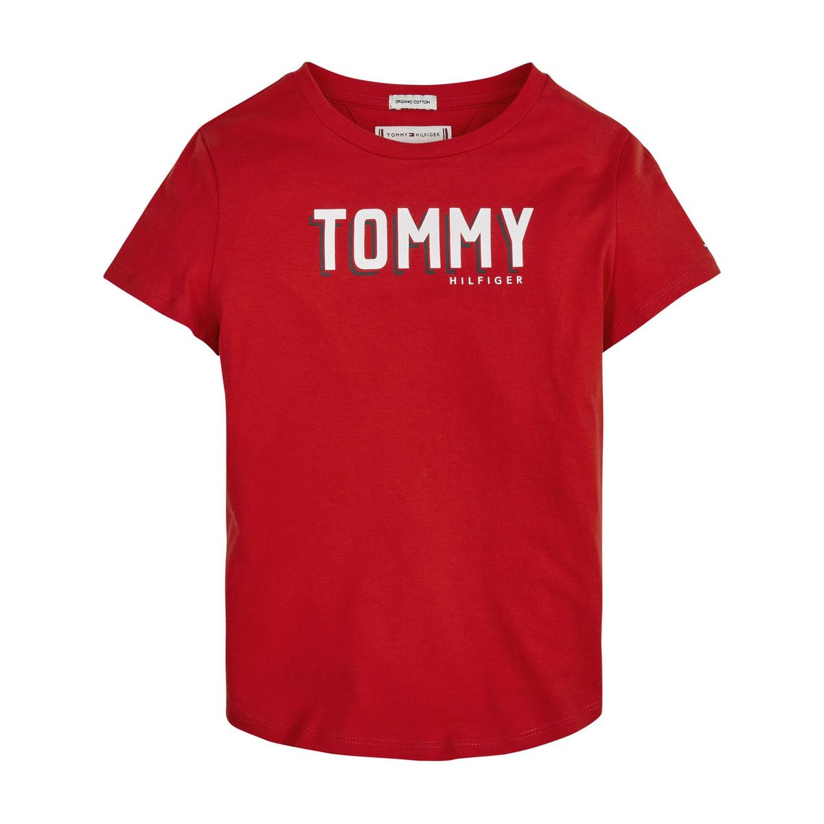 TOMMY HILFIGER - Camiseta Niña Essential De Algodón Orgánico Rojo Tommy Hilfiger