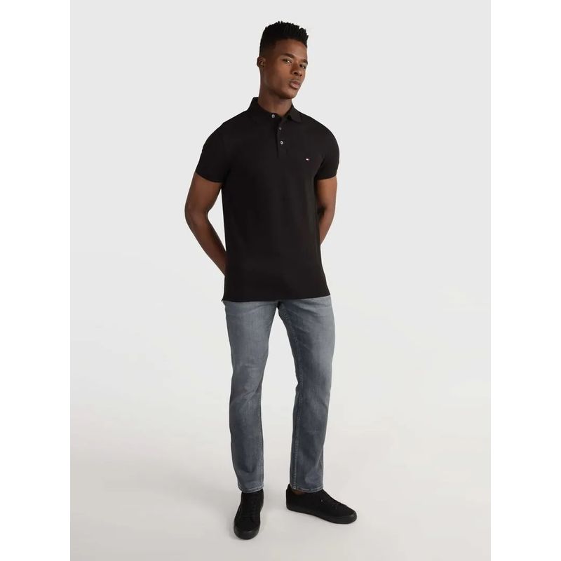 TOMMY HILFIGER - Polo 1985 Collection De Piqué Y Corte Slim Hombre Negro Tommy Hilfiger