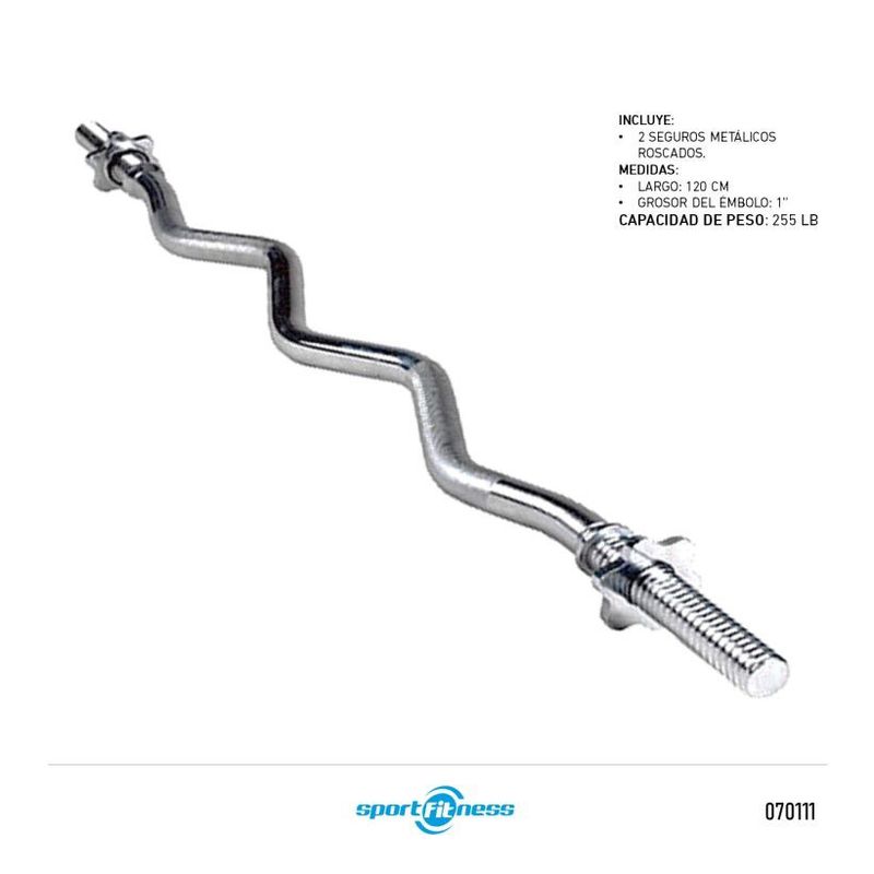 Barra En Z Para Pesas 12Mx25Cm Sport SPORT FITNESS