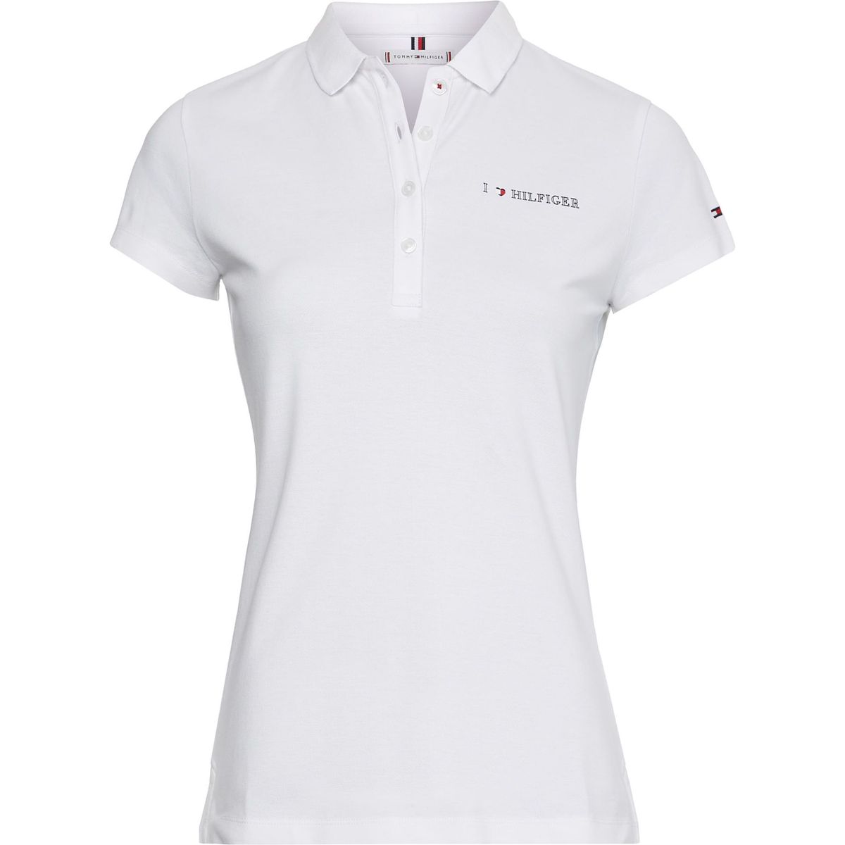 TOMMY HILFIGER - Polo Slim I Love Hilfiger Mujer Blanco Tommy Hilfiger