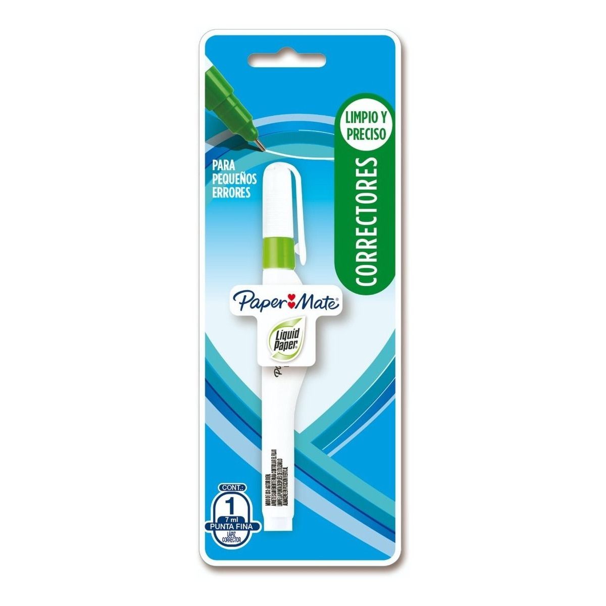 PAPER MATE - Corrector Liquido Paper Mate Lapiz Punta Fina 7 ml Precision