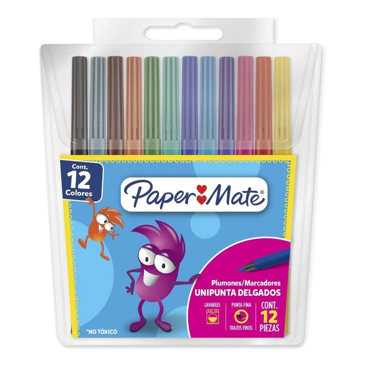 PAPER MATE - Marcador Permanente Paper Mate Unipunta Delgados X12