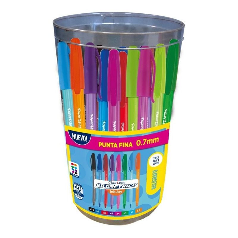 PAPER MATE - Set De Bolígrafo De Colores Paper Mate Canister X40