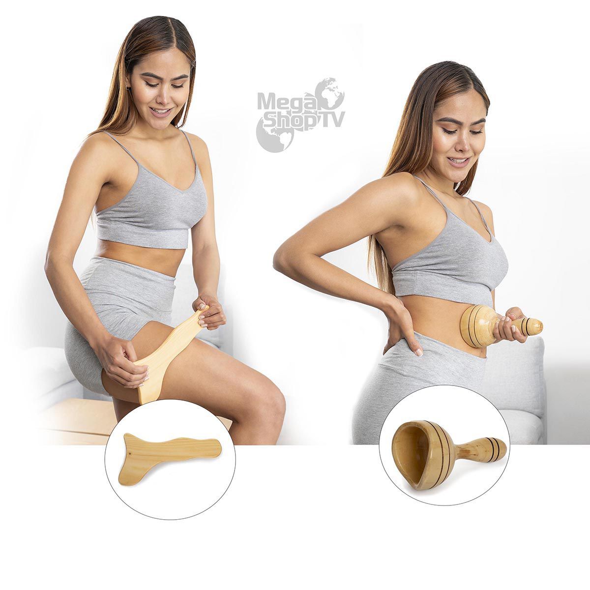 STYLE STARS - Masajeadores en Kit x 4 maderoterapia relajantes y reductores