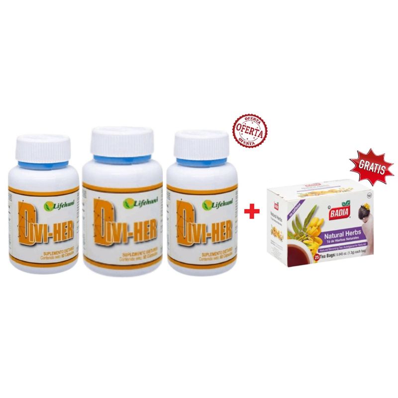 LIFEHUNI - Promoción Divi-Her Lifehuni Suplementos x3 Te Badia Multivitamínico