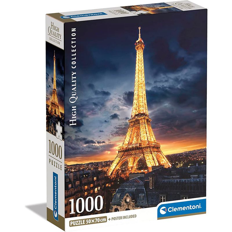 CLEMENTONI - Rompecabezas 1000 Piezas Adultos Torre Eiffel Paris De Noche