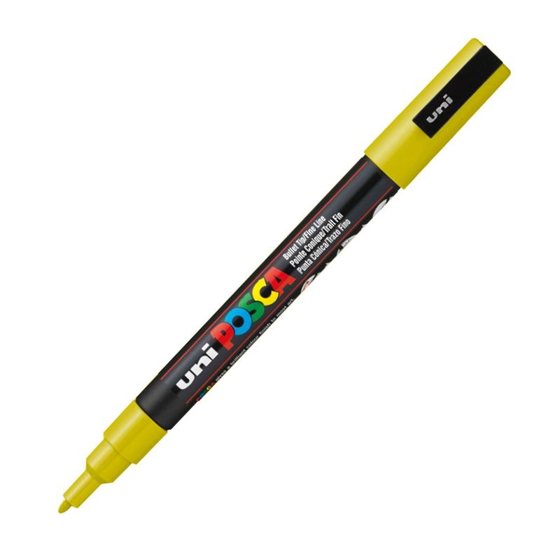 POSCA - Marcador Gráfico De Vinilo Posca Pc-3m Amarillo Escarchado