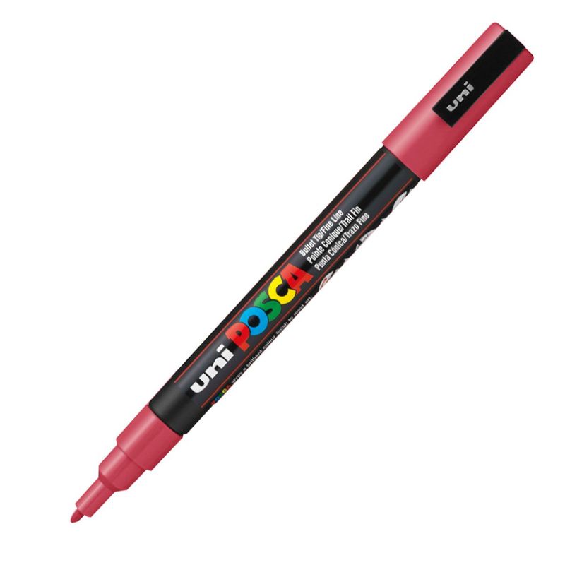 POSCA - Marcador Gráfico De Vinilo Posca Punta Pc-3m Rojo Oscuro