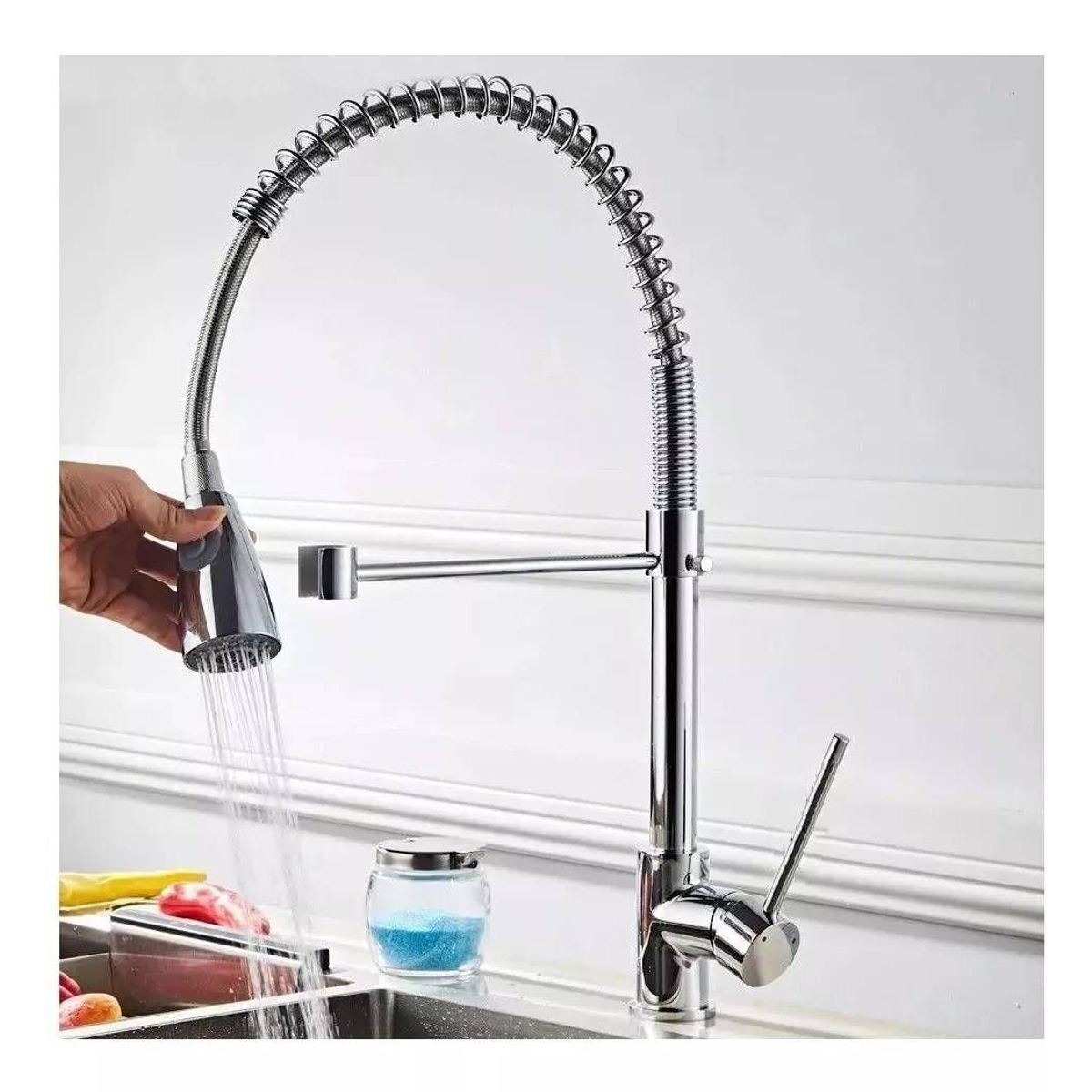 GENERICO - Grifería lavaplatos espiral  Móvil 360 control de chorro