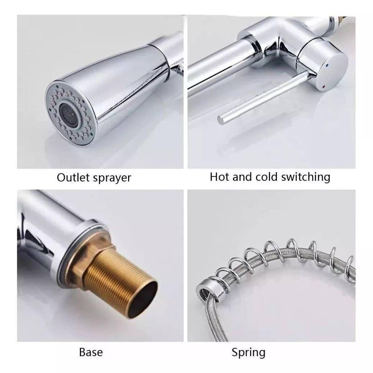 GENERICO - Grifería lavaplatos espiral  Móvil 360 control de chorro