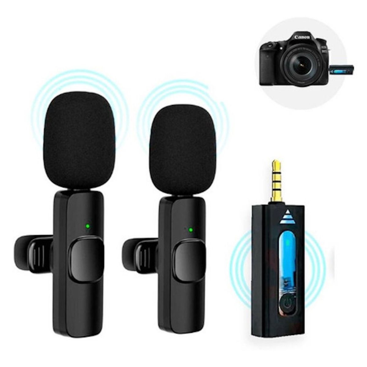 GENERICO - Microfonos Inalambrico Solapa 3.5 Camara Parlante Celular Pc