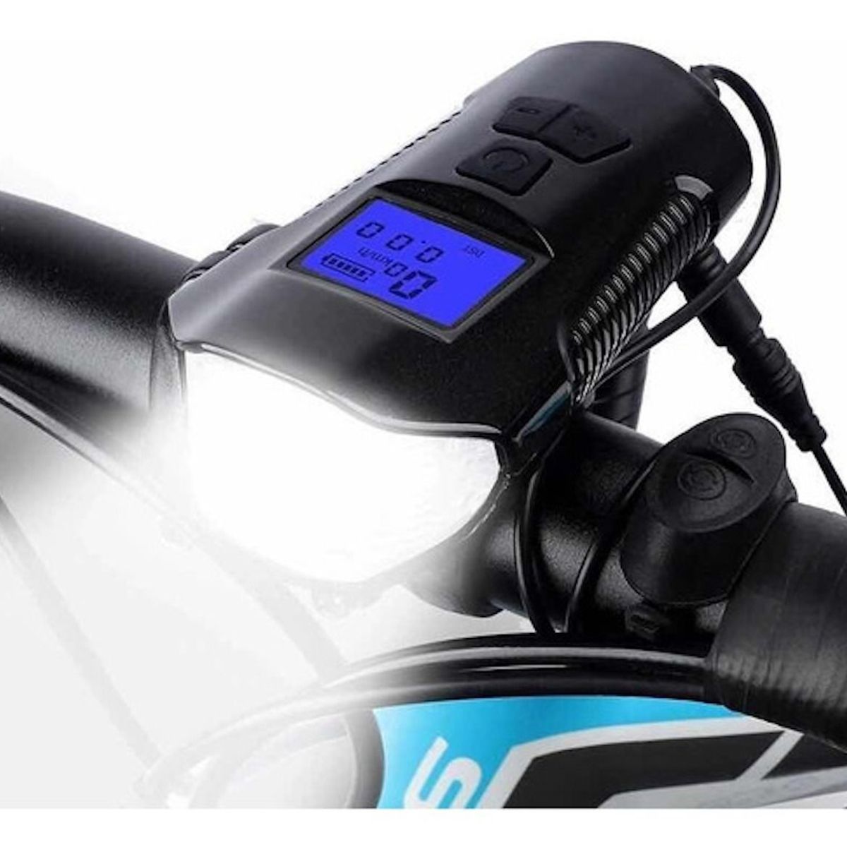 GENERICO - Luz Pito Bicicleta Recargable Odometro Velocímetro 3 En 1