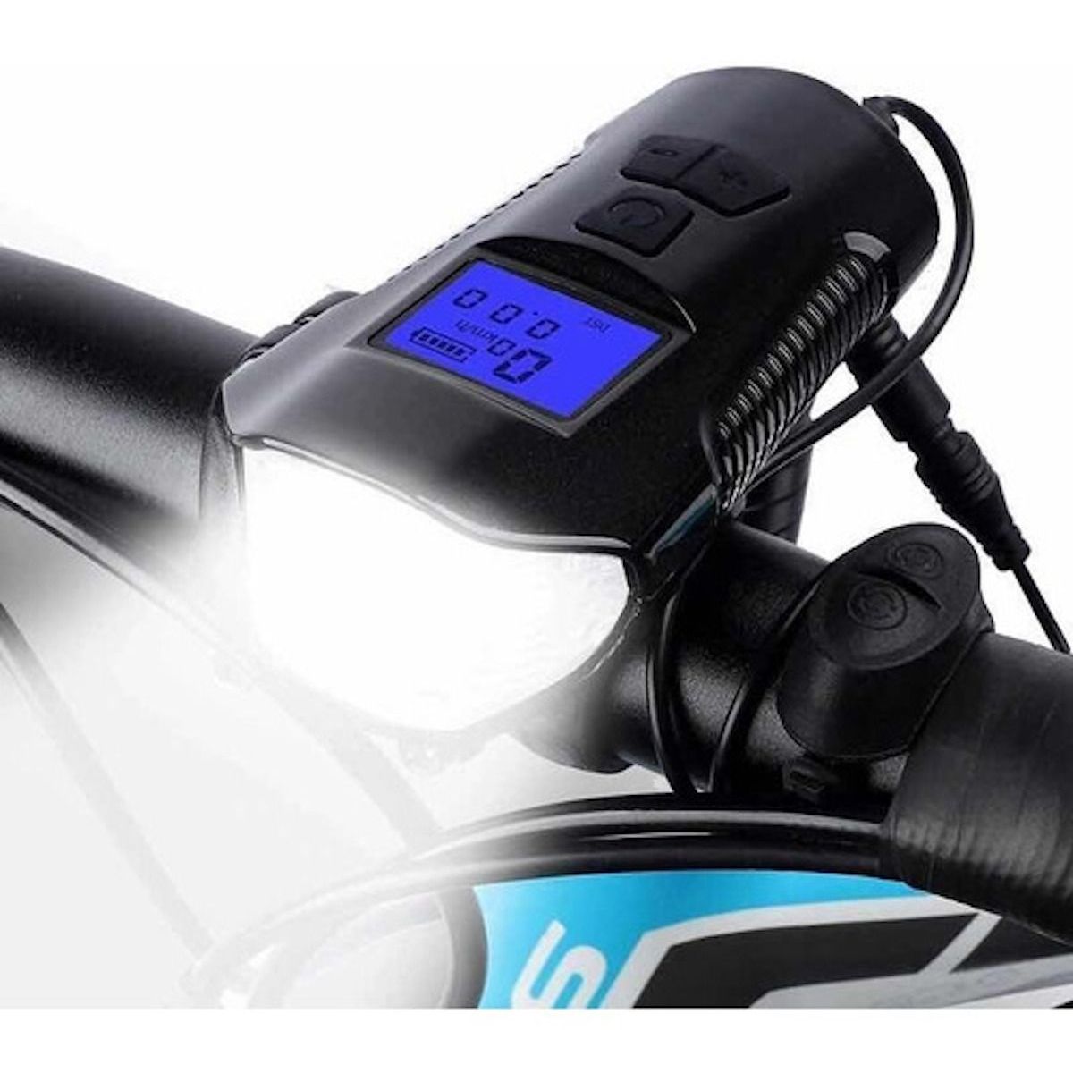 GENERICO - Luz Pito Bicicleta Recargable Odometro Velocímetro 3 En 1