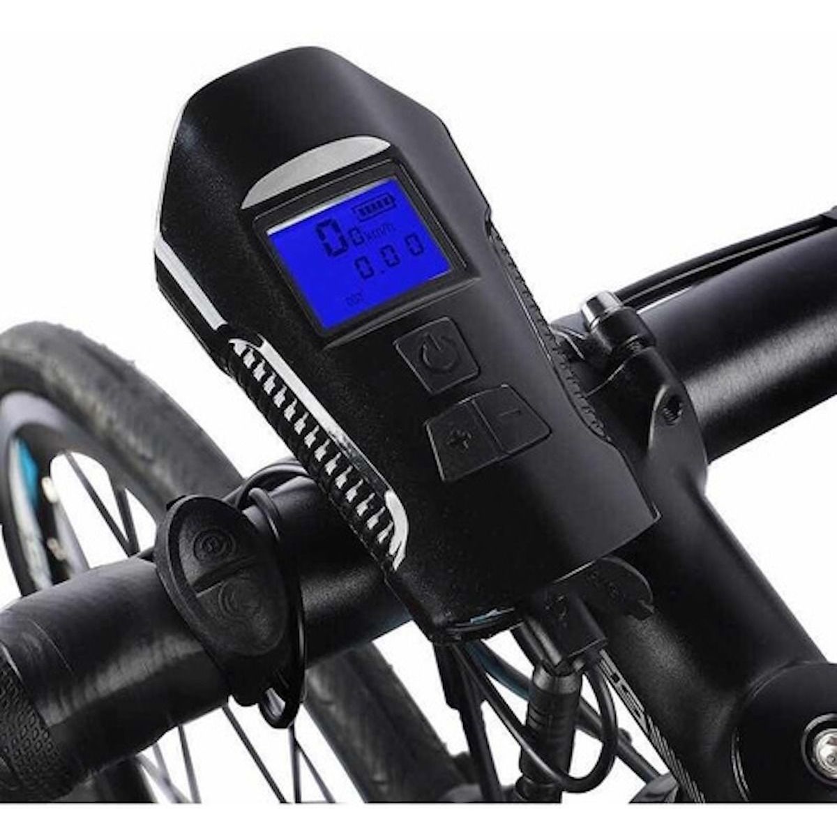 GENERICO - Luz Pito Bicicleta Recargable Odometro Velocímetro 3 En 1