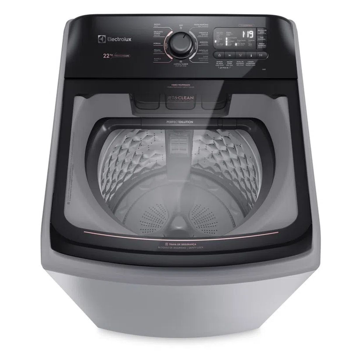 ELECTROLUX - Lavadora Electrolux Carga Superior 22Kg Atrapa Pelusas Perfect Care Gris LS22I