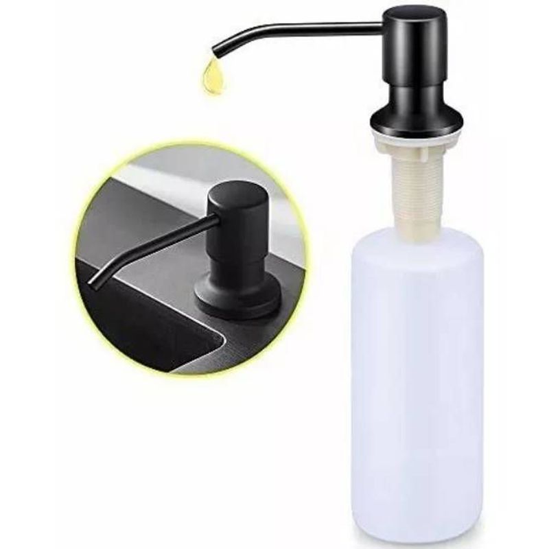 GENERICO - Dispensador Jabón 500ml Pico Acero Negro Cuerpo Abs Cocina