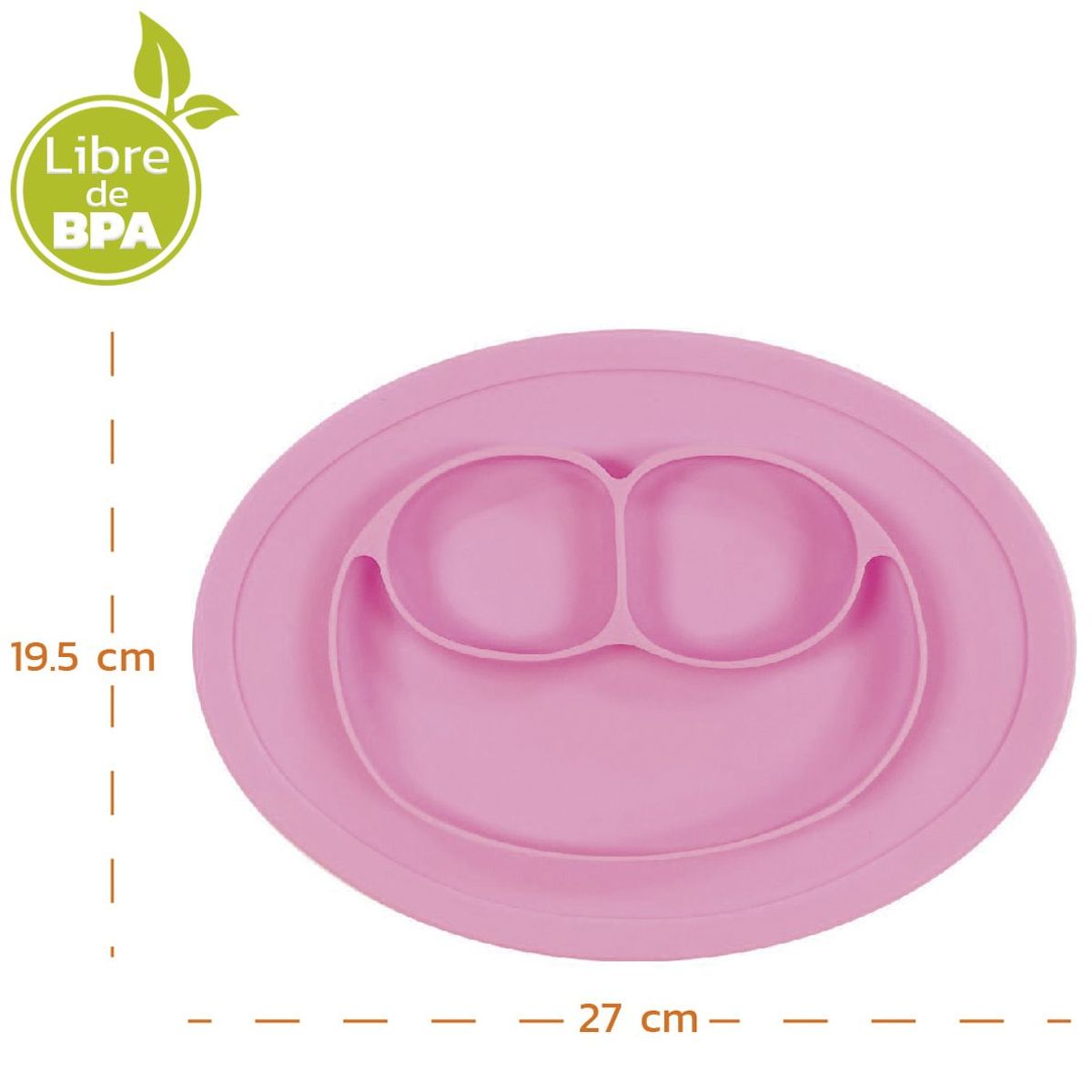 ENFANT'ASY - Plato succión de silicona para alimentación platos bebés