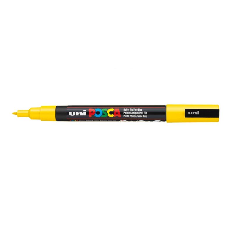 POSCA - Marcador Gráfico De Vinilo Posca Punta Pc-5m Amarillo
