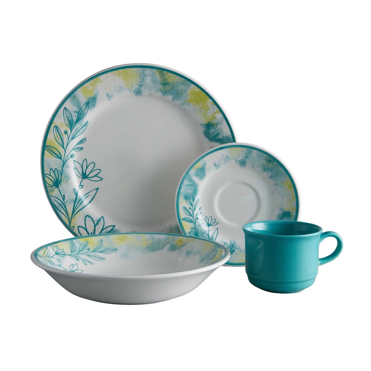 CORONA - Vajilla Corona Cala 16 Piezas 4 Puestos