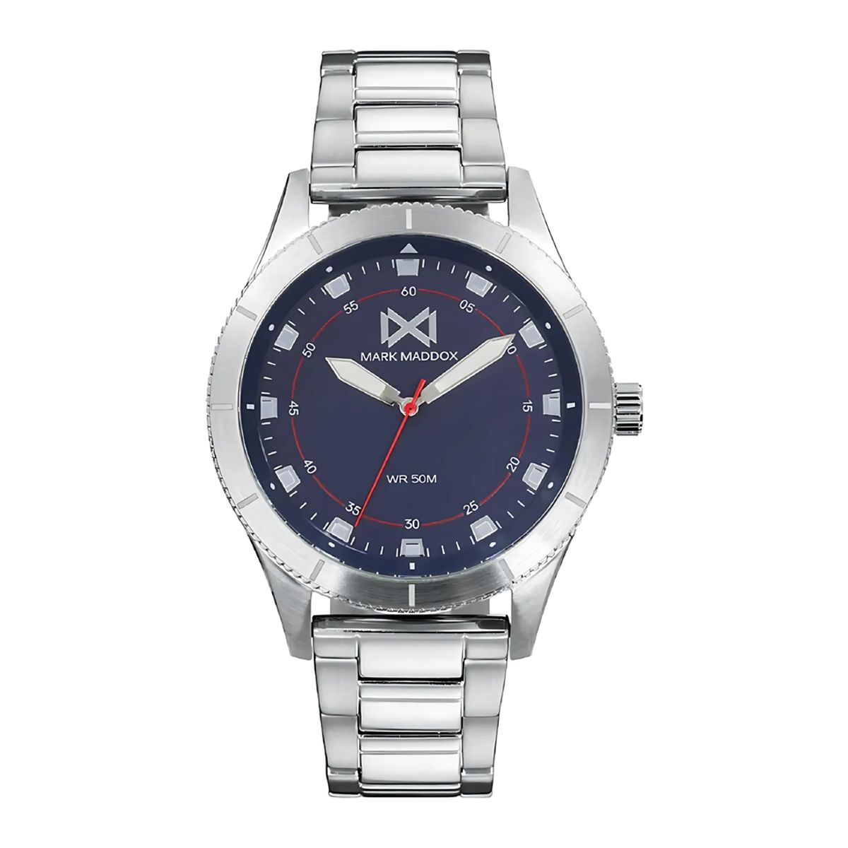 MARK MADDOX - Reloj hombre plateado MM + 5 Complementos Premium Incluidos