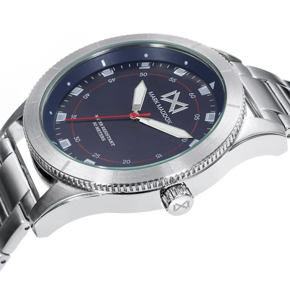 MARK MADDOX - Reloj hombre plateado MM + 5 Complementos Premium Incluidos